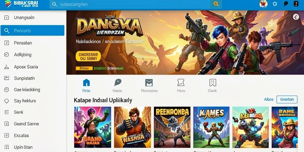 tar555 - Tangkapan layar menunjukkan pilihan item yang dapat ditemukan di game.